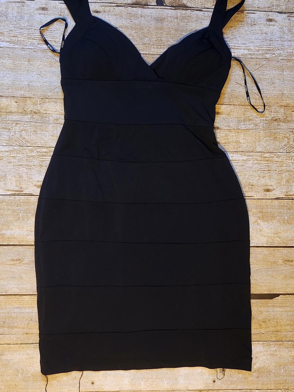 XOXO Black Sleeveless V-Neck Bodycon Mini Dress